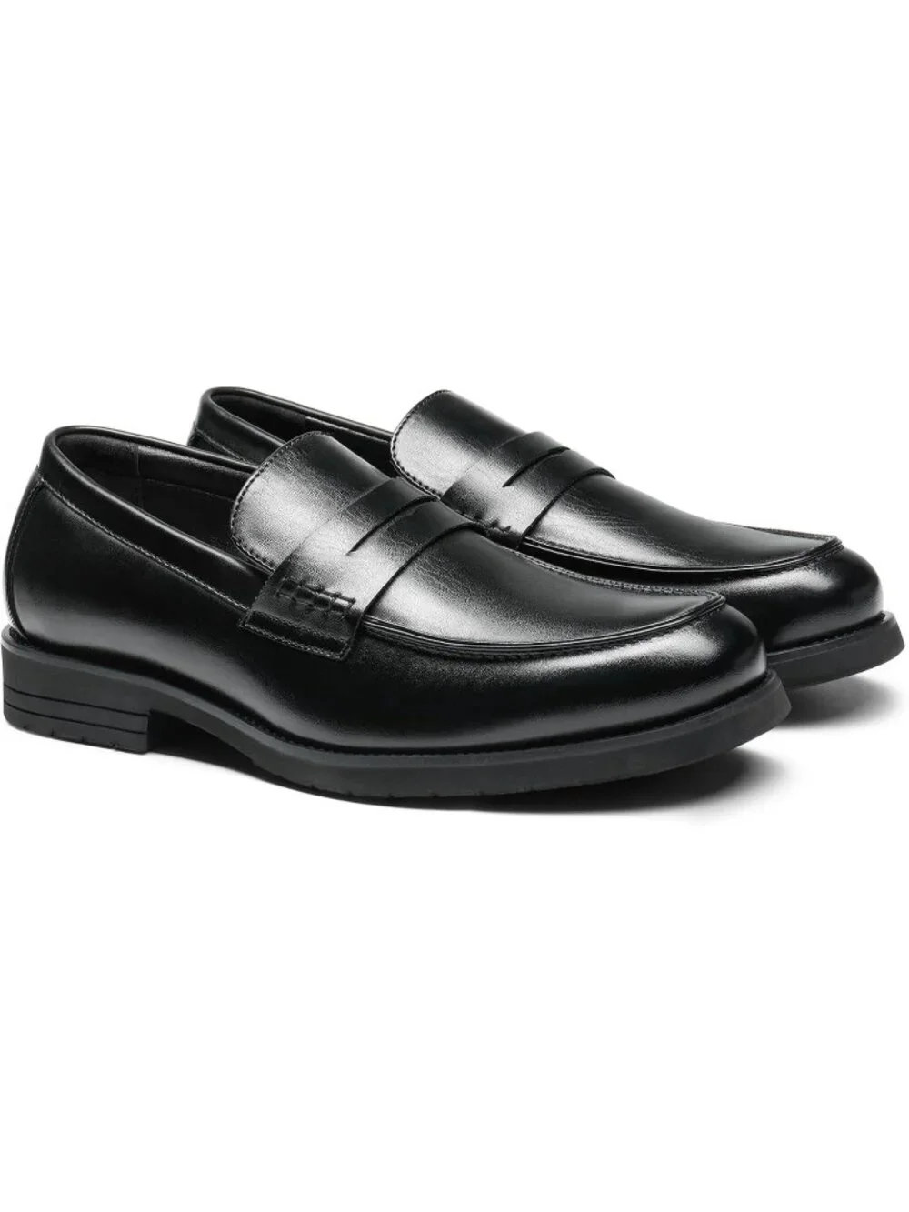 Men's Black Penny Loafers Slip-On Business Office Wedding Formal Dress Shoes